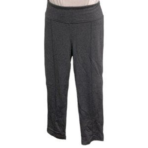 PRANA Breathe Heathered Gray Large Activewear Crop Capri Mid Rise Leggings Large